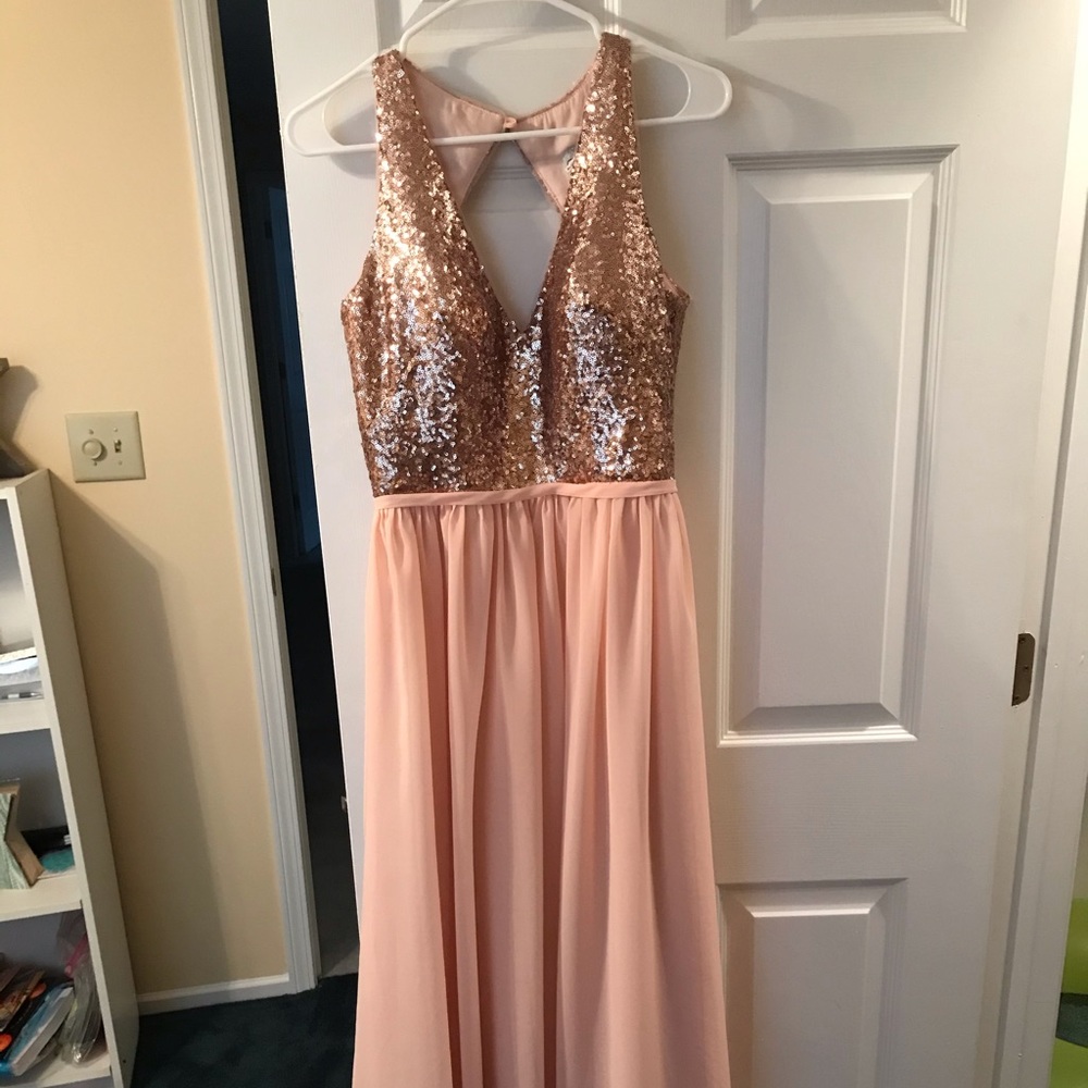 Blush bridesmaids dress